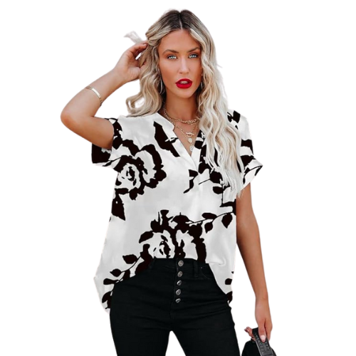 Consuelo® | Elegant women's chiffon short sleeve blouse