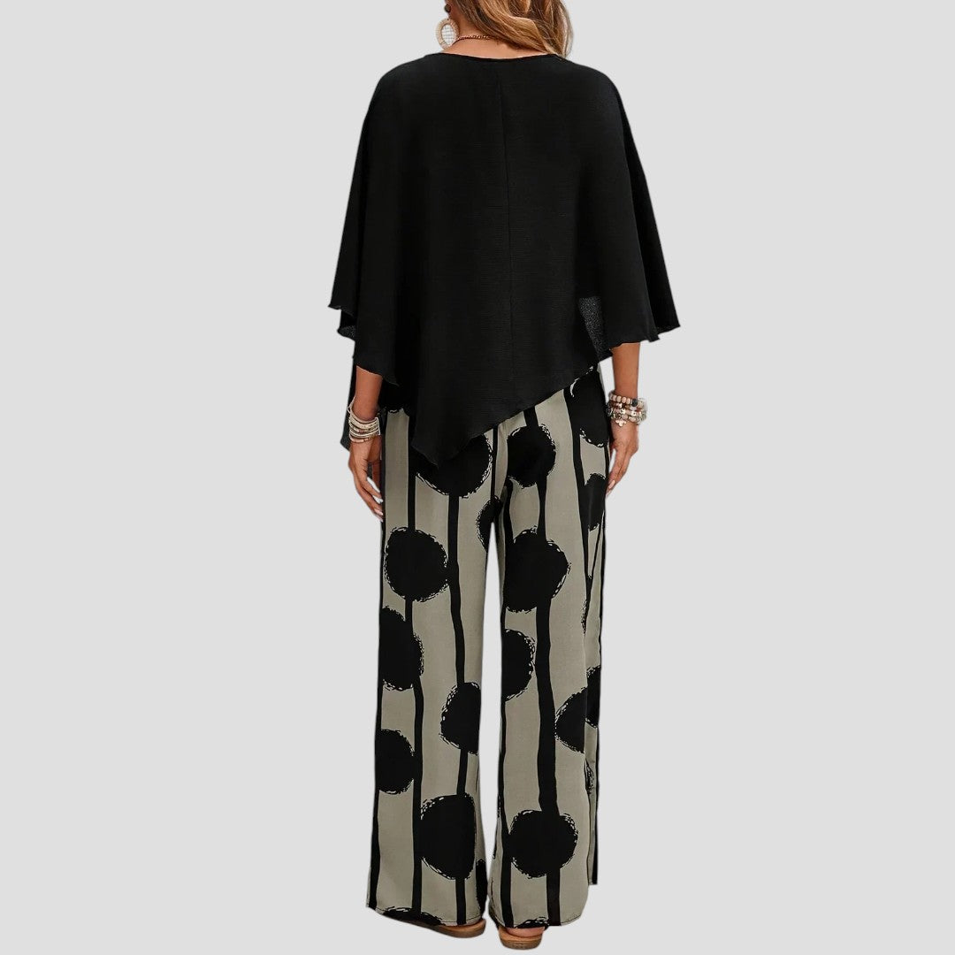 Dominica® | Asymmetric women's set with printed pants