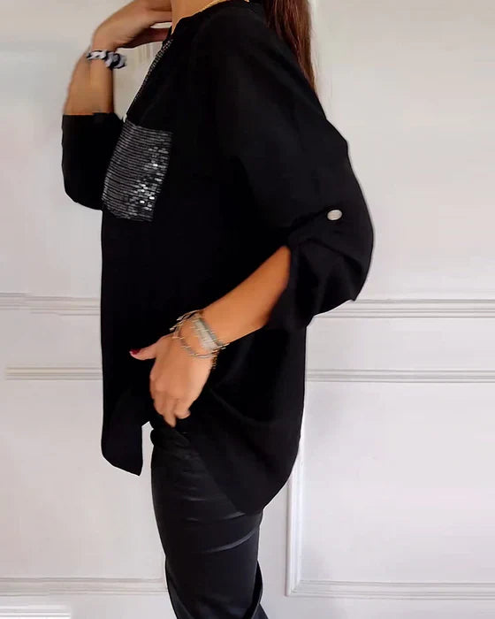 Jessica® | Casual Top With Buttons And Sequins
