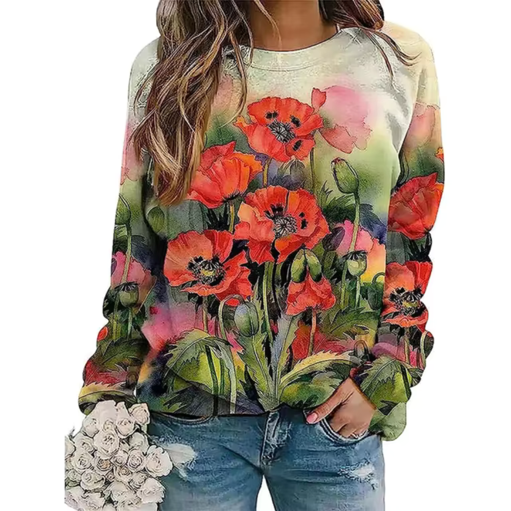 Bianca | Casual, floral long-sleeved shirt