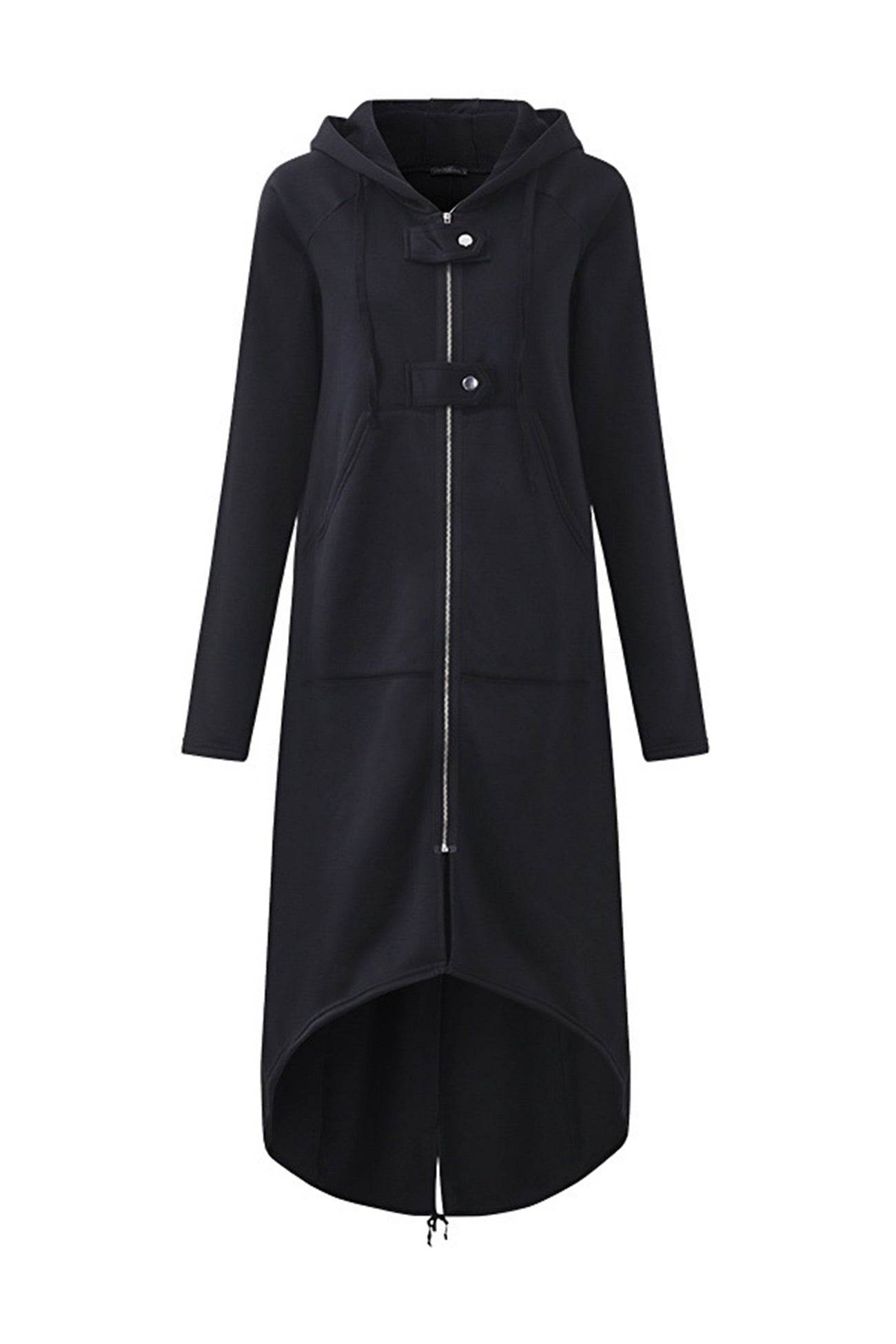 Violeta | Long hoodie with zip fastening and drawstring hem