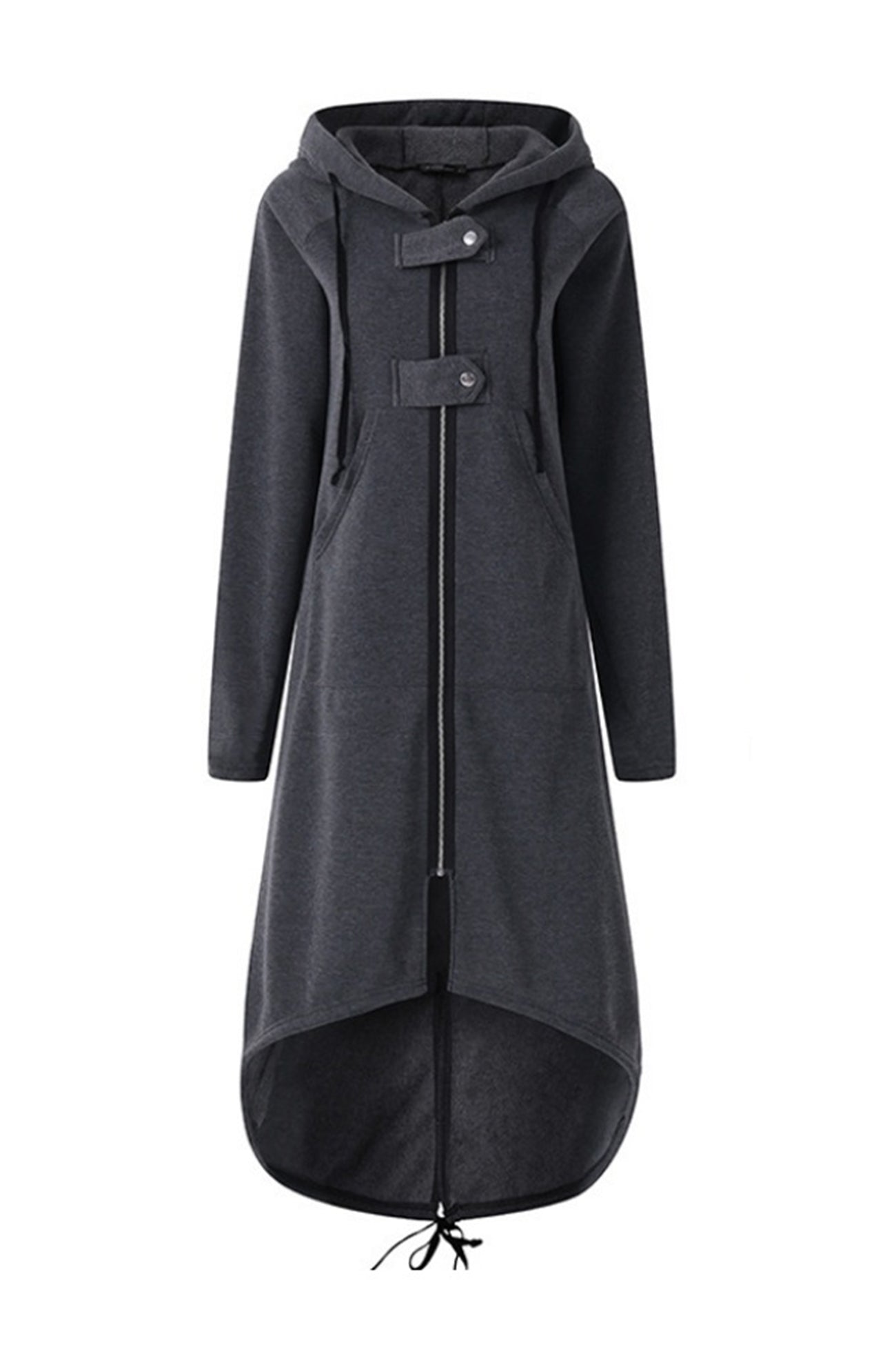 Violeta | Long hoodie with zip fastening and drawstring hem