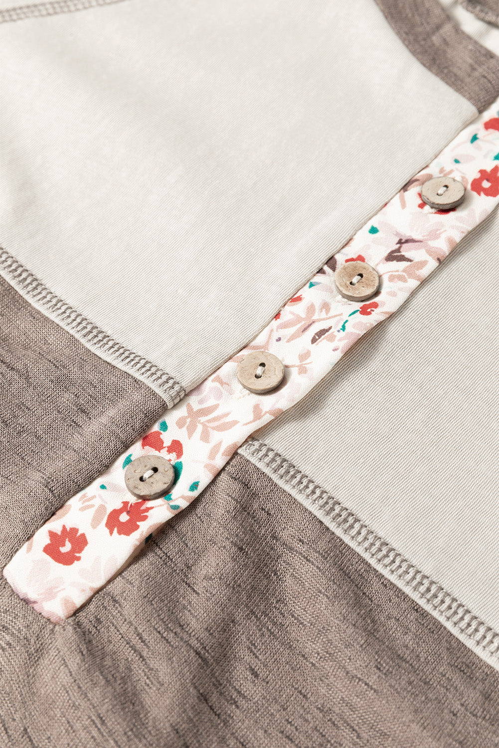 Fabiola | Floral half button long sleeve t-shirt