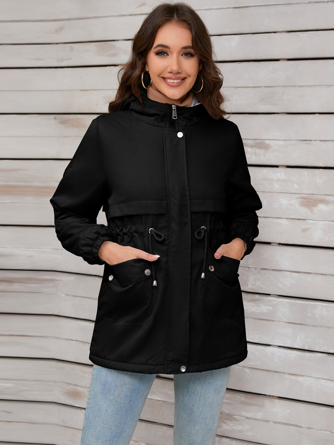 Stefanie | Hooded jacket with drawstring and long sleeves
