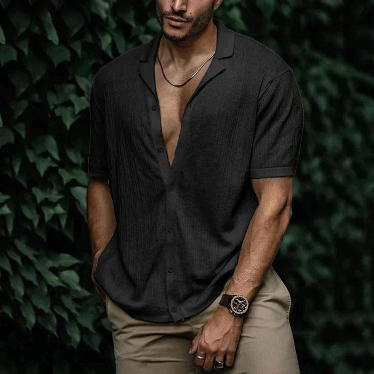 David | Men Casual Short Sleeve Button Shirt