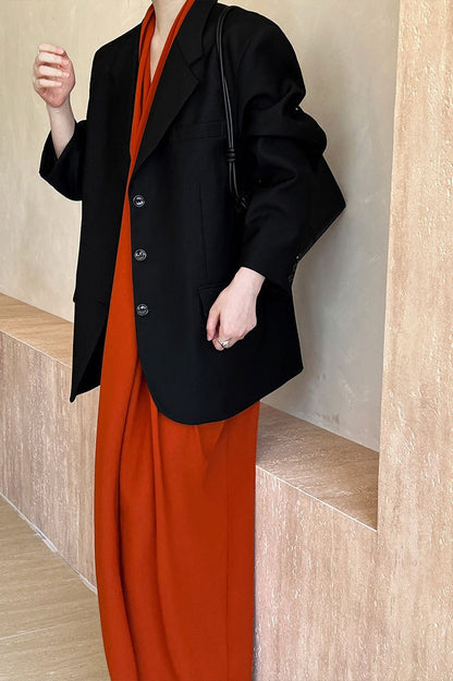 Vintage Casual Long Sleeve Blazer