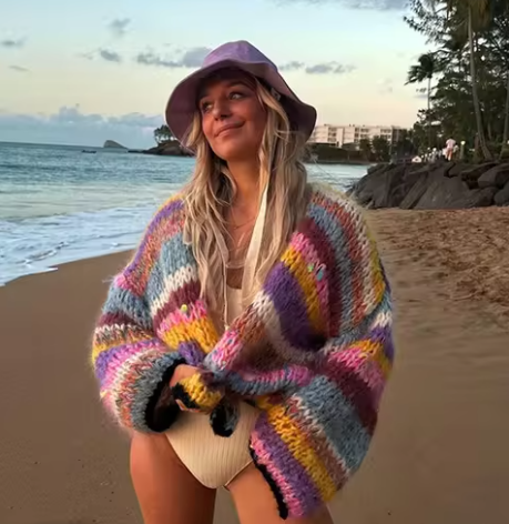 Zenaida | Elegant striped women's cardigan