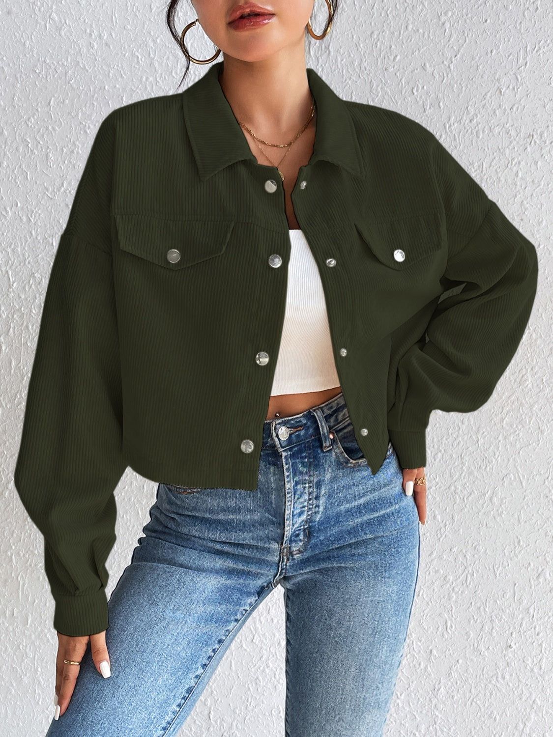 Constance | Long sleeve jacket with snap fastening