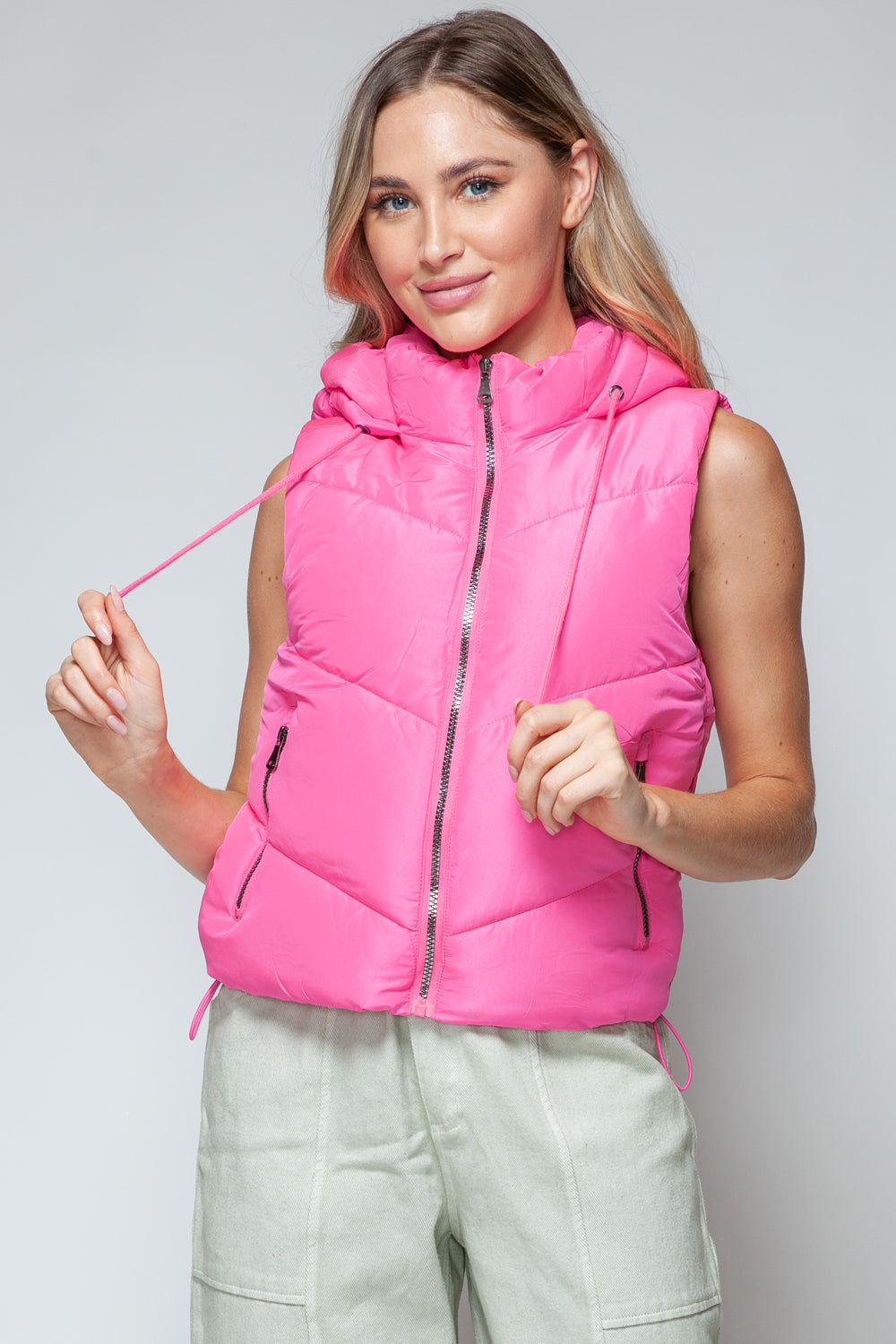 Gabrielle | Snobish quilted hooded zip-up vest