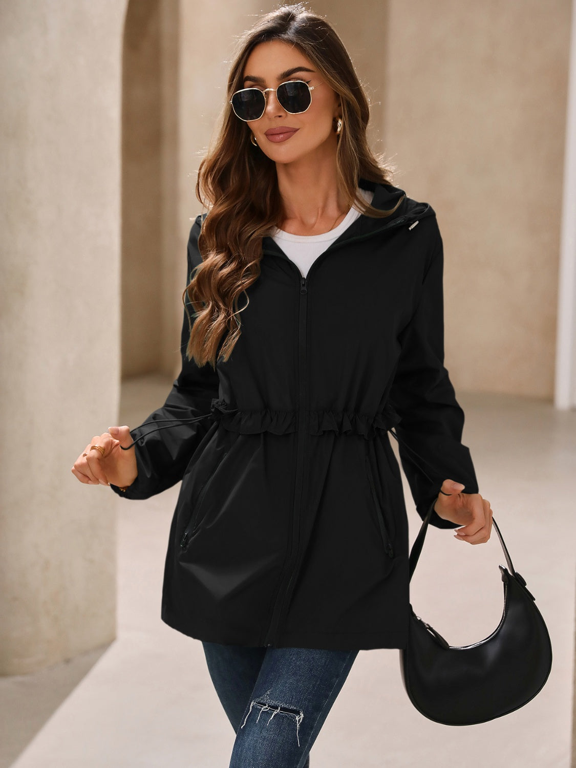 Paulina | Waterproof, long-sleeved outdoor windbreaker with hood