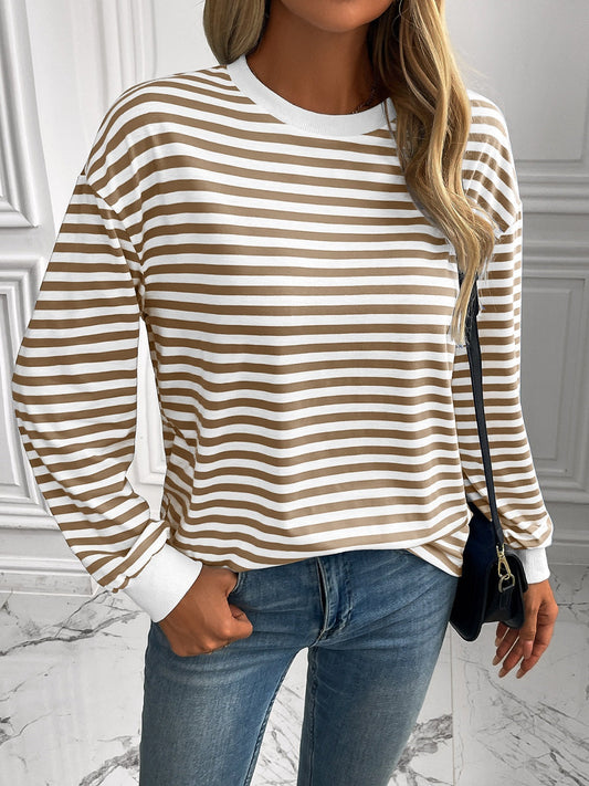 Constance | Ivy Lane striped long sleeve crew neck sweatshirt