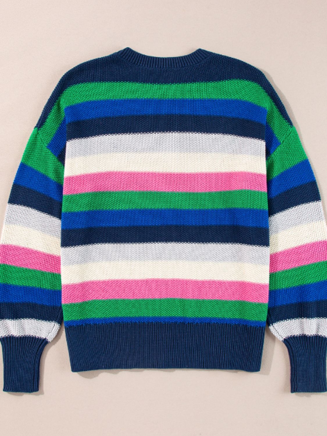 Georgina | Contrasting striped long-sleeved sweater with a crew neck