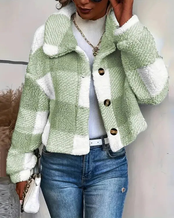 Unnur® | Cozy and stylish coat with a checked pattern