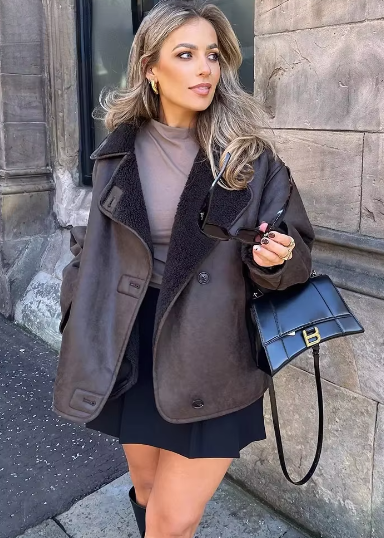 Francisca | Thick faux leather jacket