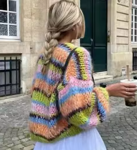 Zenaida | Elegant striped women's cardigan