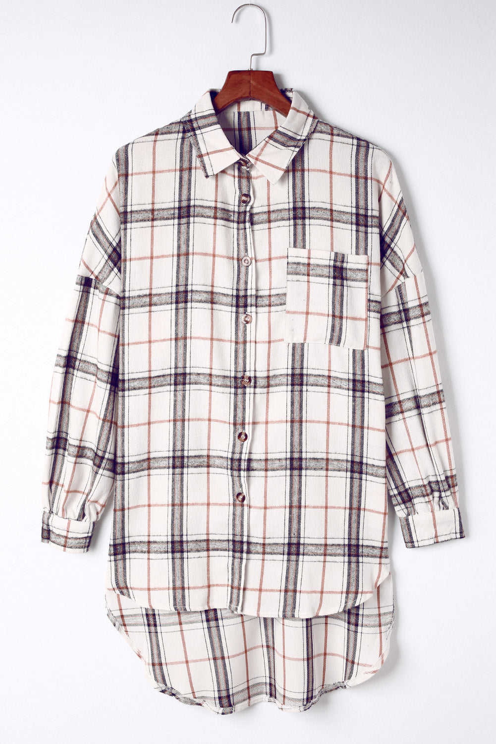Gabriela | Checked high-low jacket with slit
