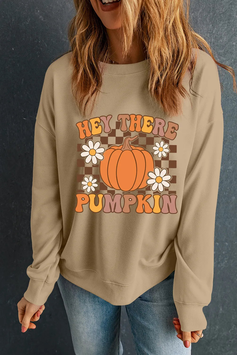 Barbara | Long-sleeved sweatshirt with a pumpkin graphic