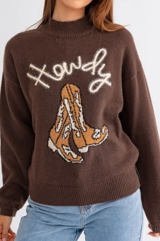 Erika | Long-sleeved sweater with a stand-up collar and boots