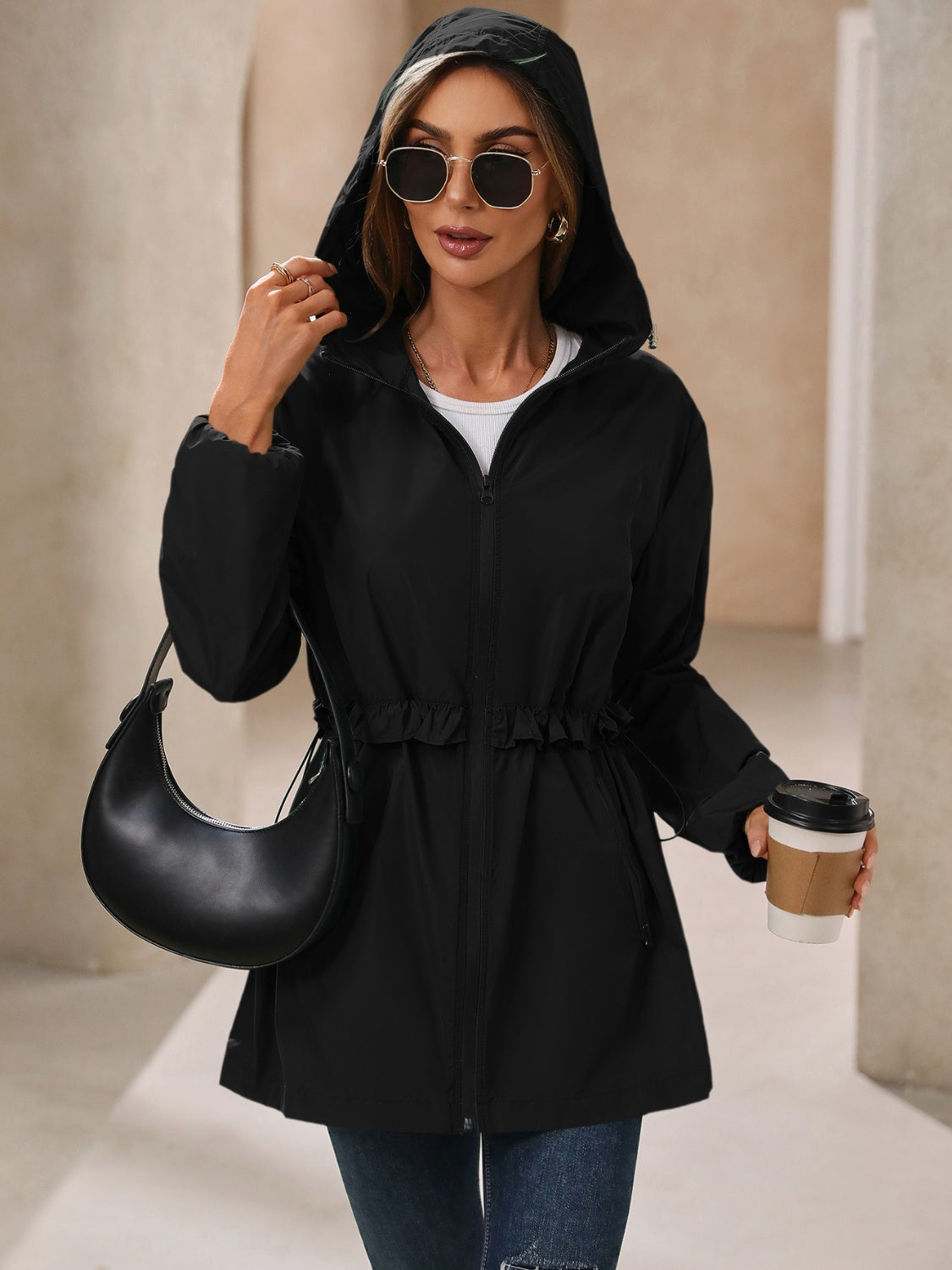 Paulina | Waterproof, long-sleeved outdoor windbreaker with hood