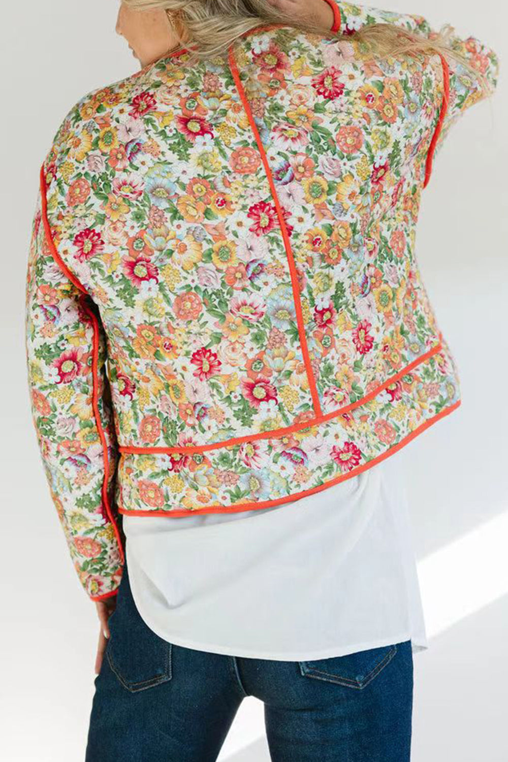 Vanessa | Floral winter coat with buttons and long sleeves