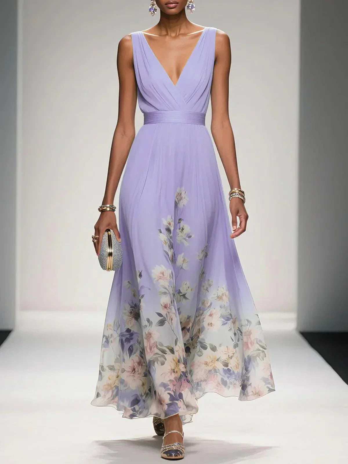 Fiona | Women Floral Print Wedding Guest Dress