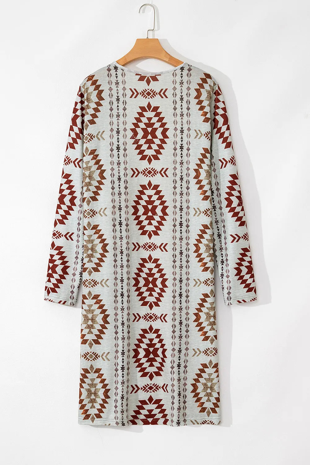 Hannelore | Geometric long sleeve open front cover-up