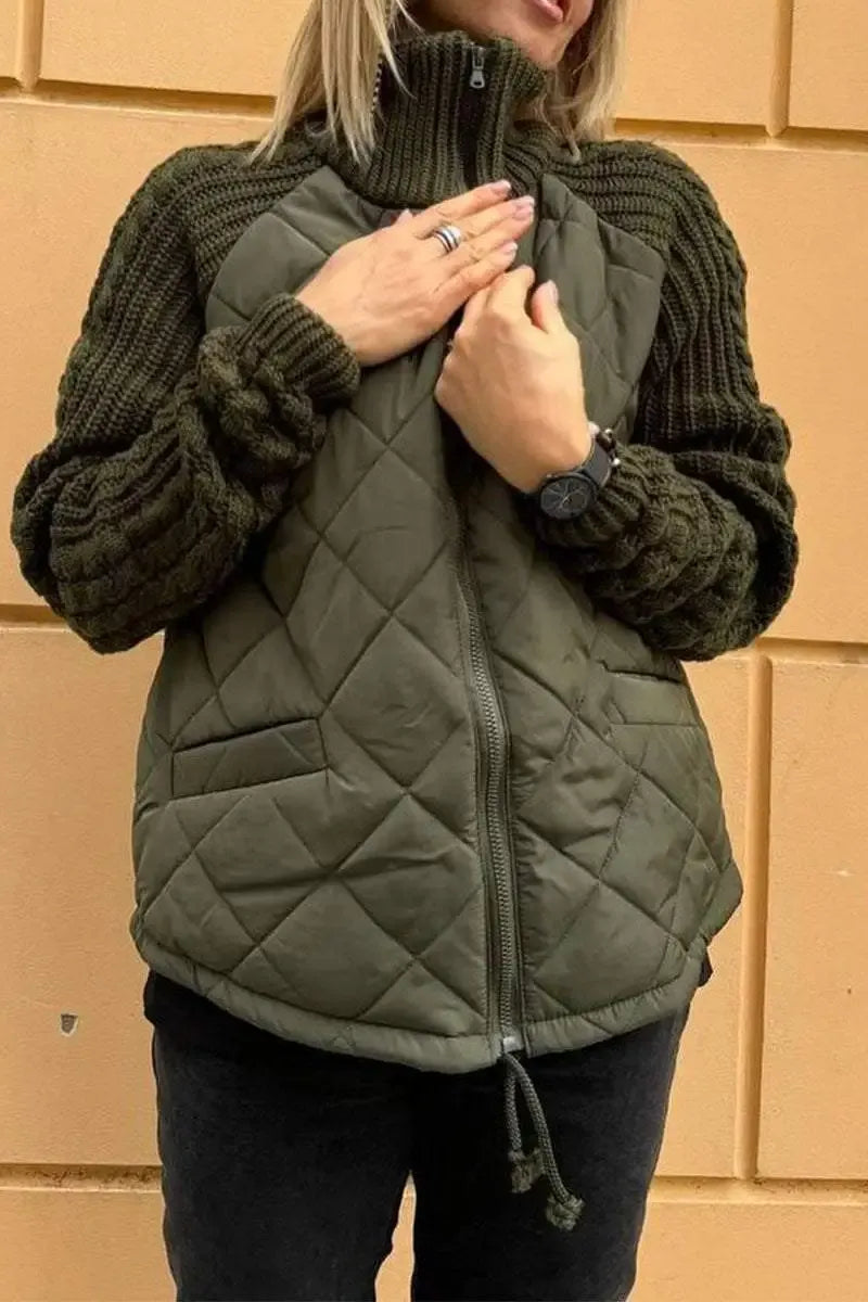 Ilona | Quilted knit hybrid jacket