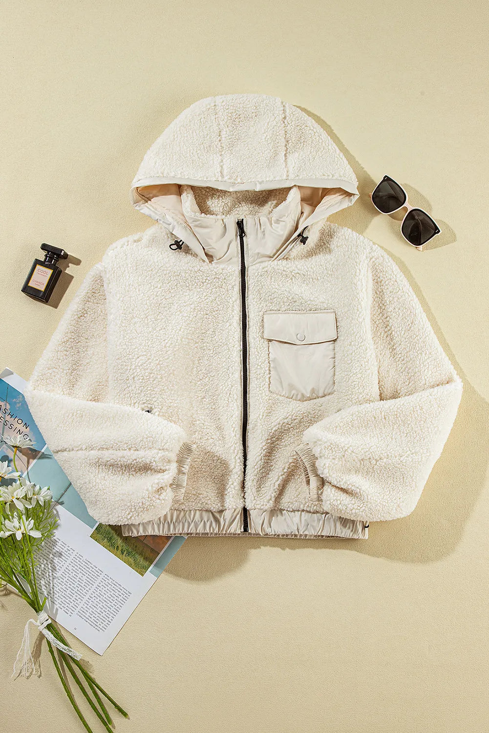 Claudine | Long sleeve hooded jacket with zip fastening