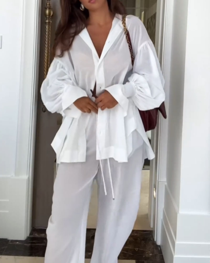 Jenna® | Linen Blouse And Long Trousers
