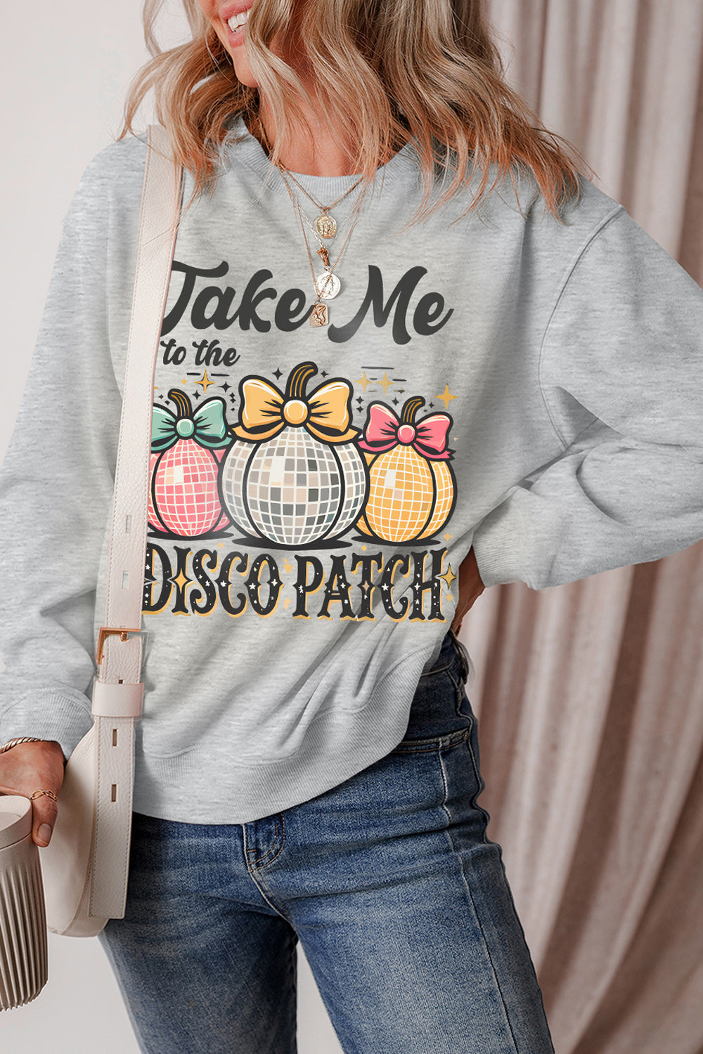 Gabriela | Graphic crew neck long sleeve sweatshirt