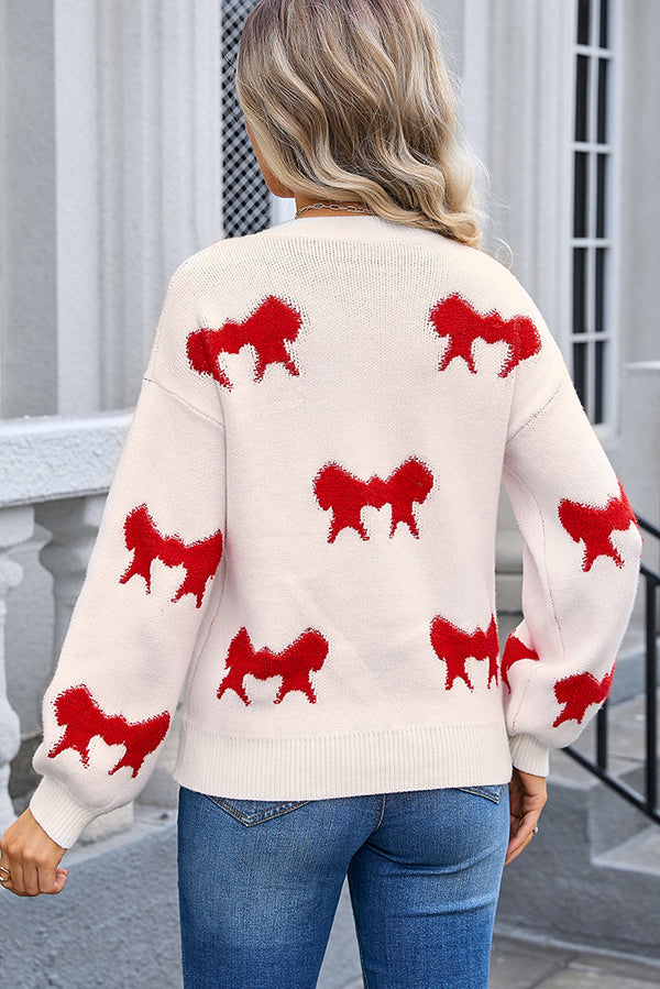 Amparo | Elegant women's sweater with bow detail and crew neck
