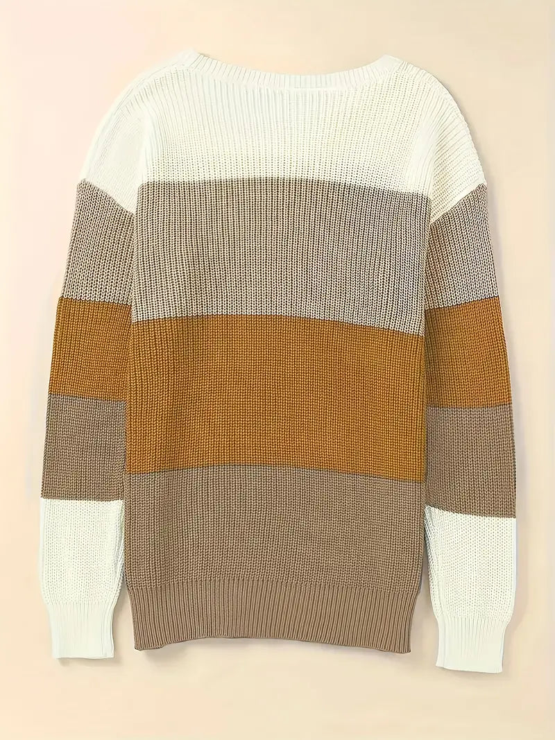 Delia | Colorful knitted crew neck sweater