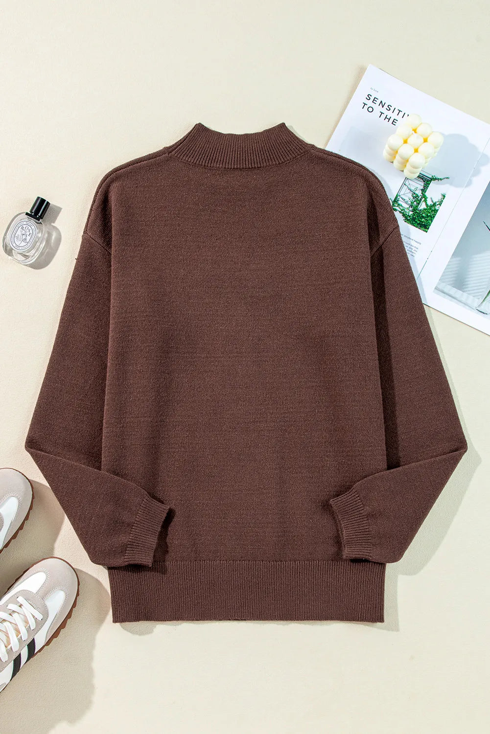 Erika | Long-sleeved sweater with a stand-up collar and boots