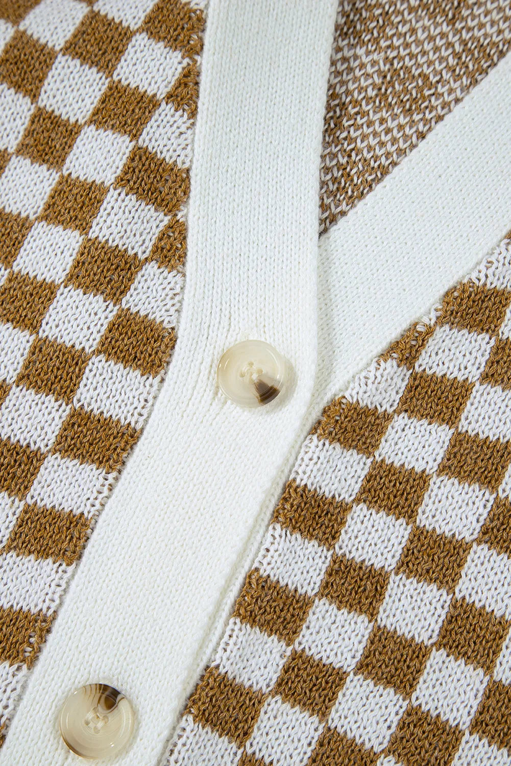 Giulia | Checked long-sleeved cardigan with V-neck