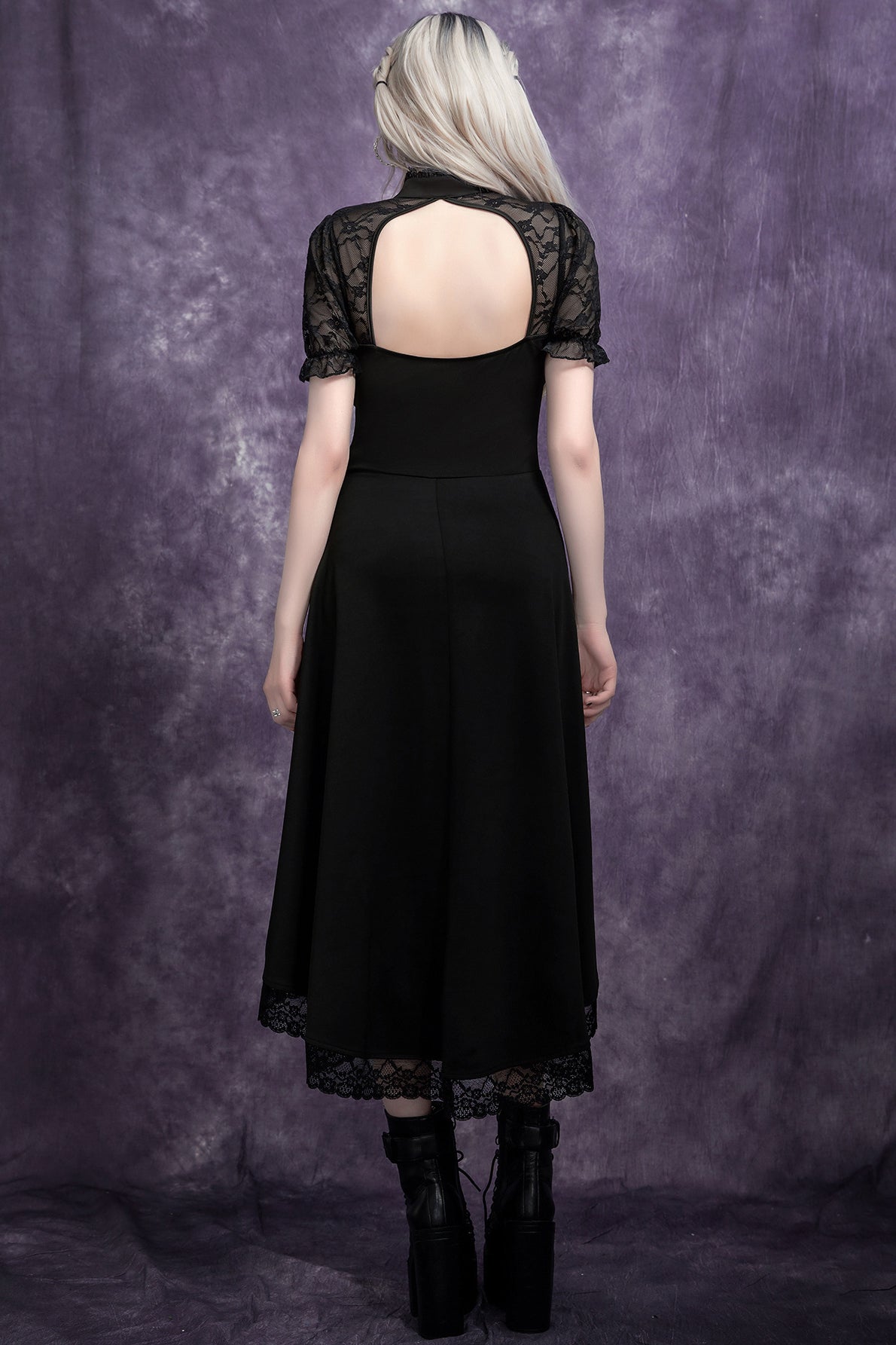 Backless Lace Gothic Dress