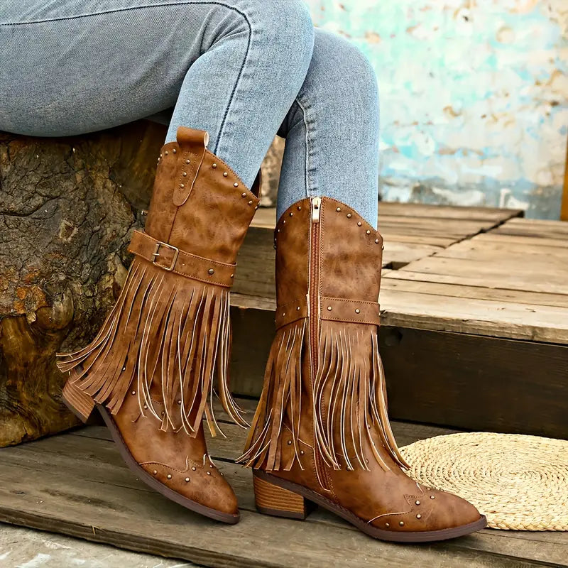 Alejandra | Robust cowboy boots with a chunky heel