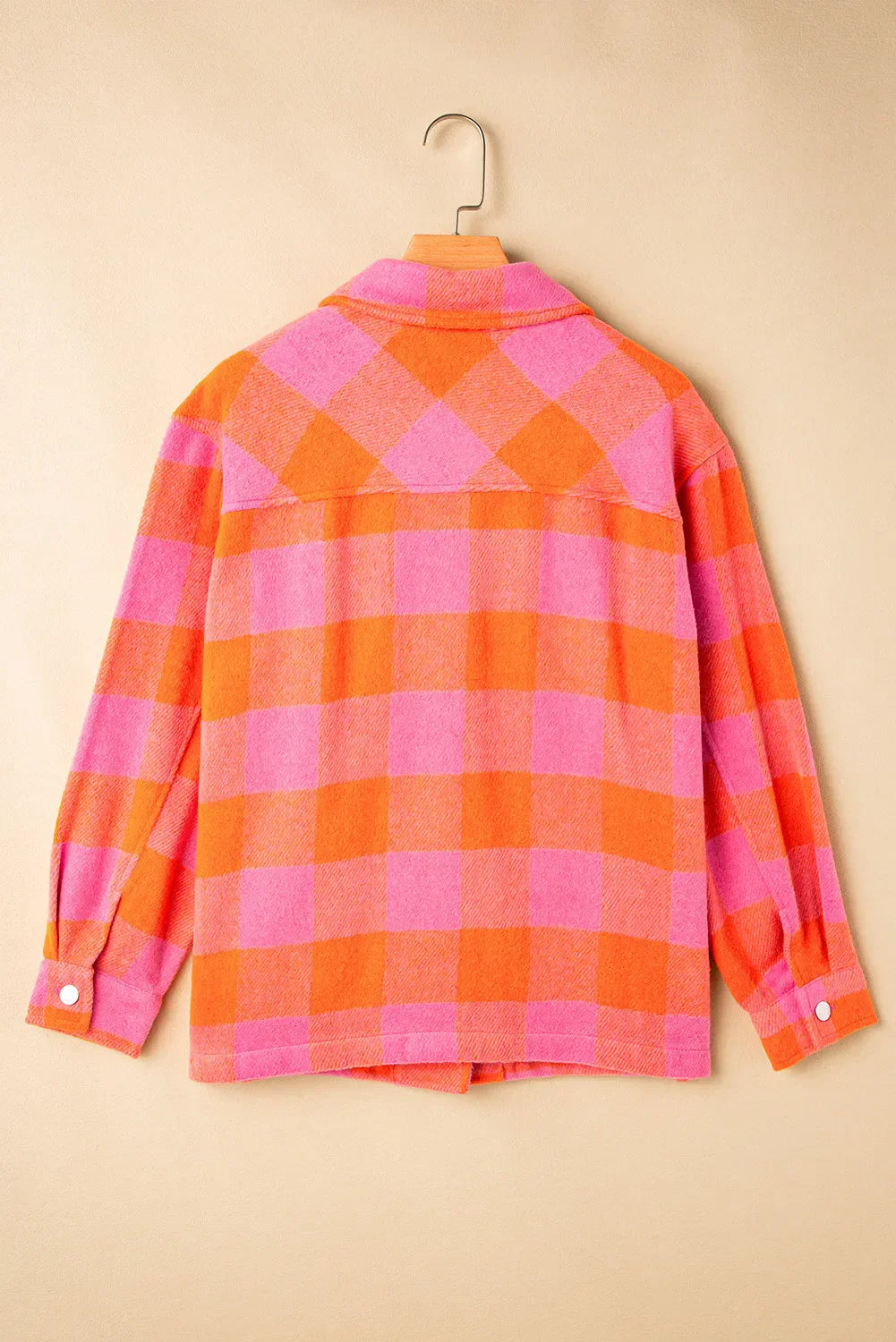 Adelina | Long sleeve jacket with a color block check pattern and buttons