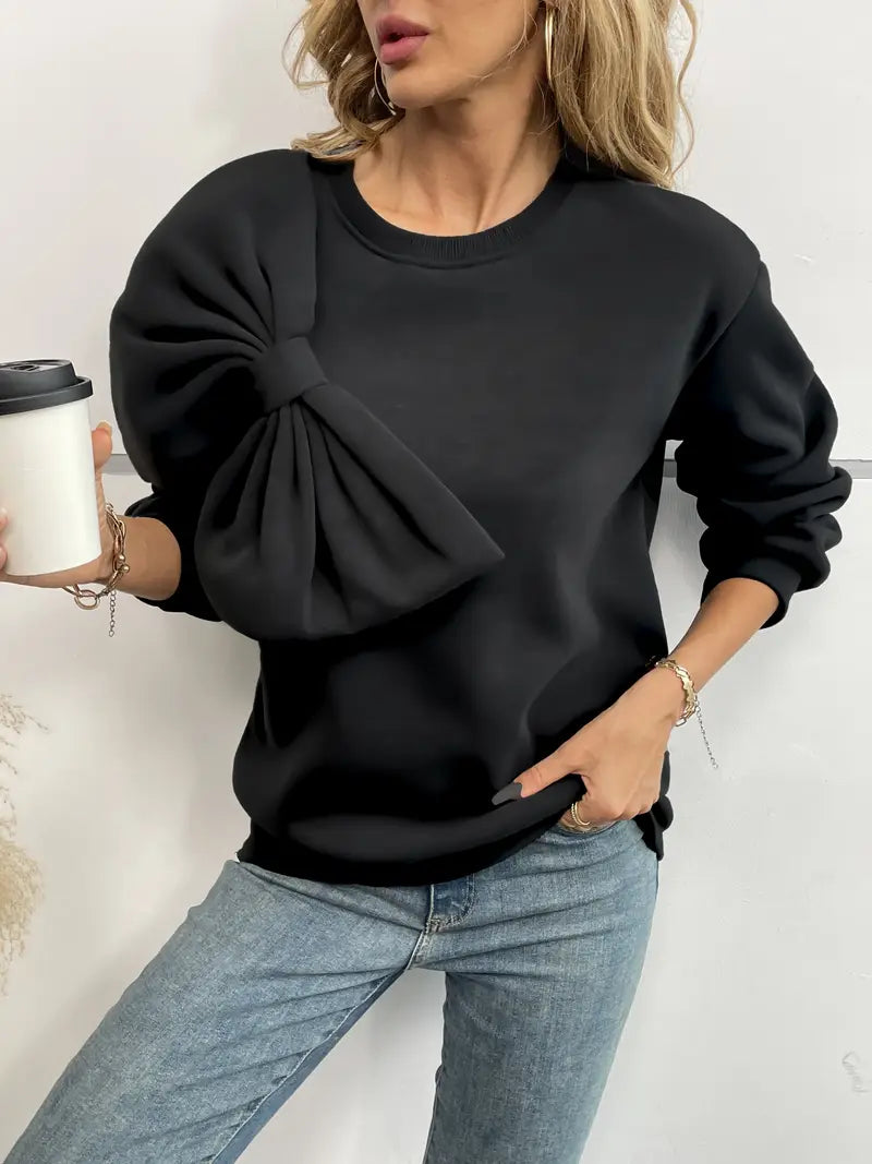Nicole® | Oversized Cotton Sweater With Bow