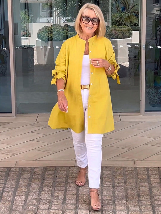 Imelda | Long, simple cotton shirt