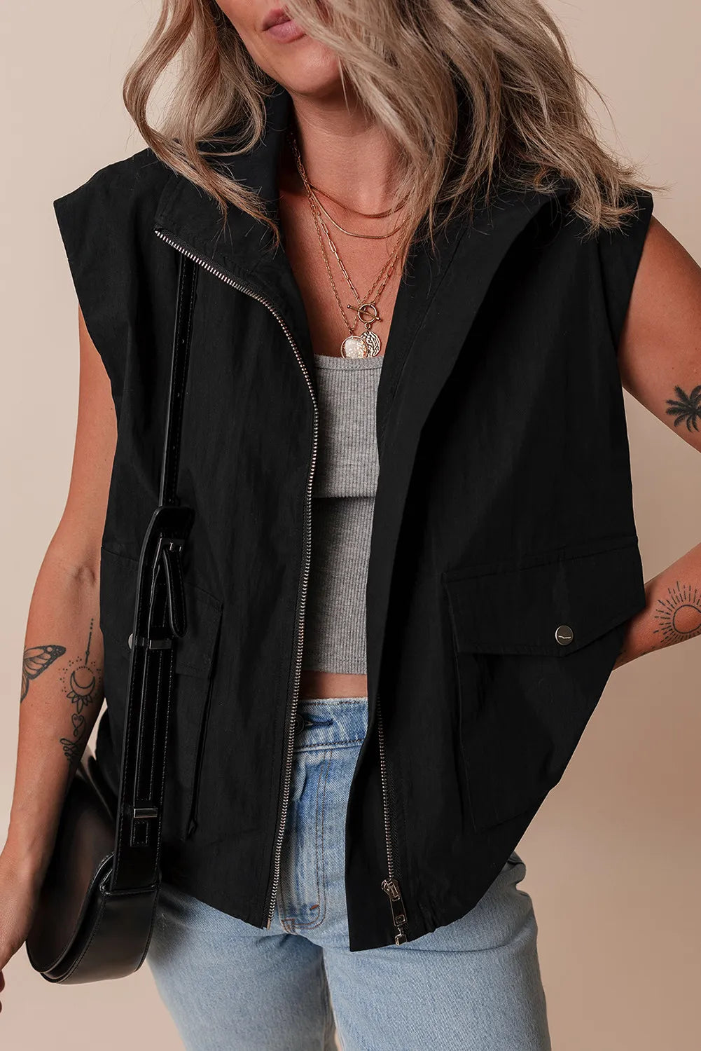 Julia | Vest coat with zip and pockets