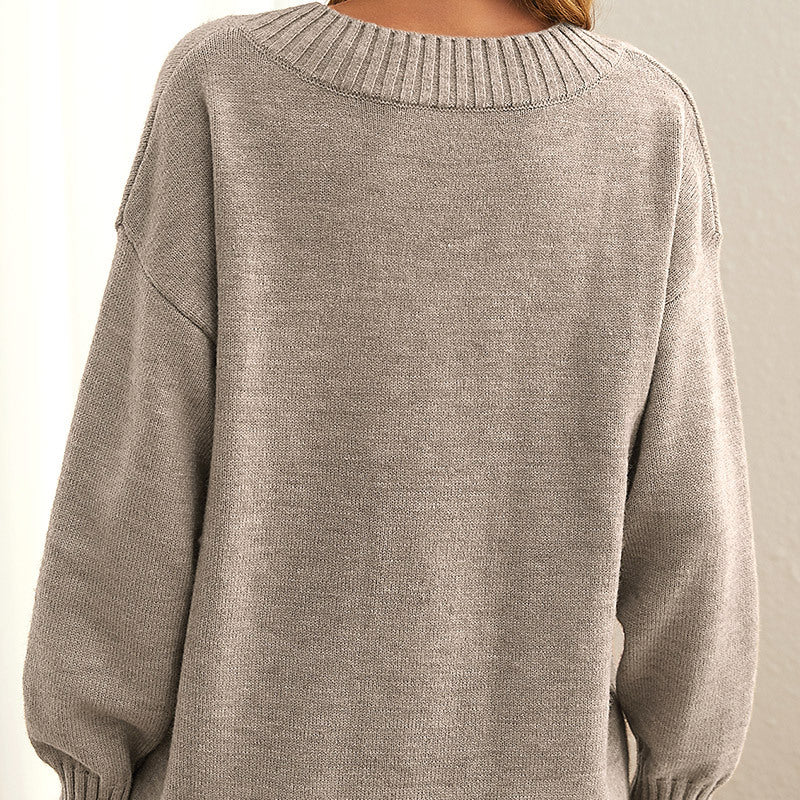 Georgina | Cozy ribbed V-neck sweater
