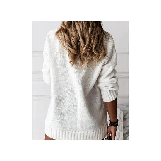 Georgina | Cozy ribbed V-neck sweater