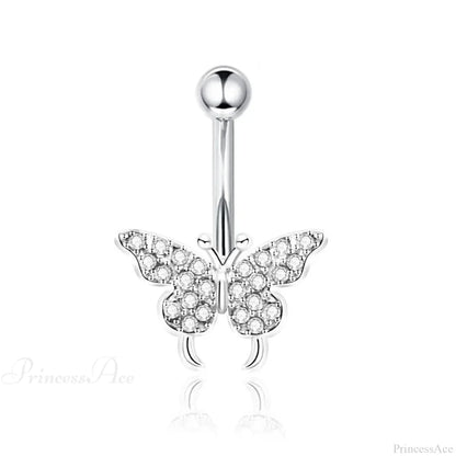 AB Butterfly Lunar Pink Gothic Belly Ring