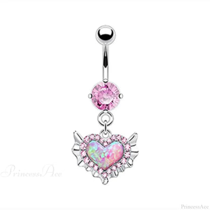 AB Butterfly Lunar Pink Gothic Belly Ring