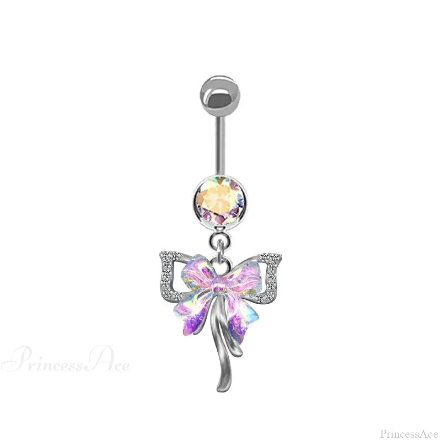 AB Butterfly Lunar Pink Gothic Belly Ring