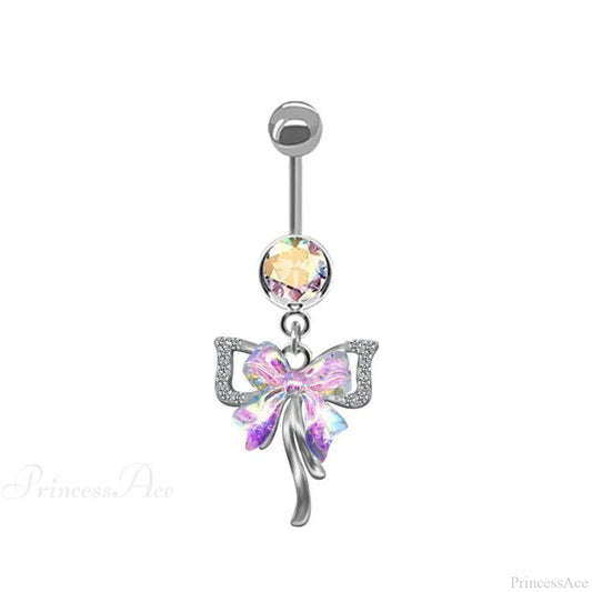 AB Butterfly Lunar Pink Gothic Belly Ring