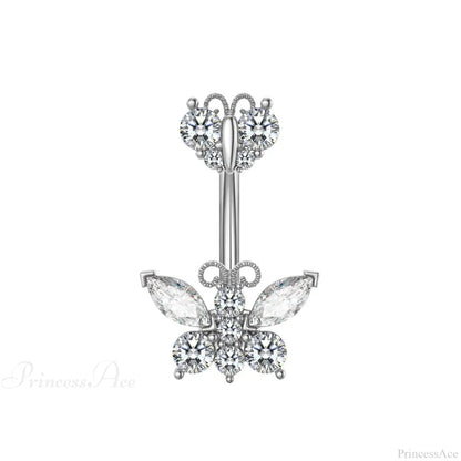 AB Butterfly Lunar Pink Gothic Belly Ring