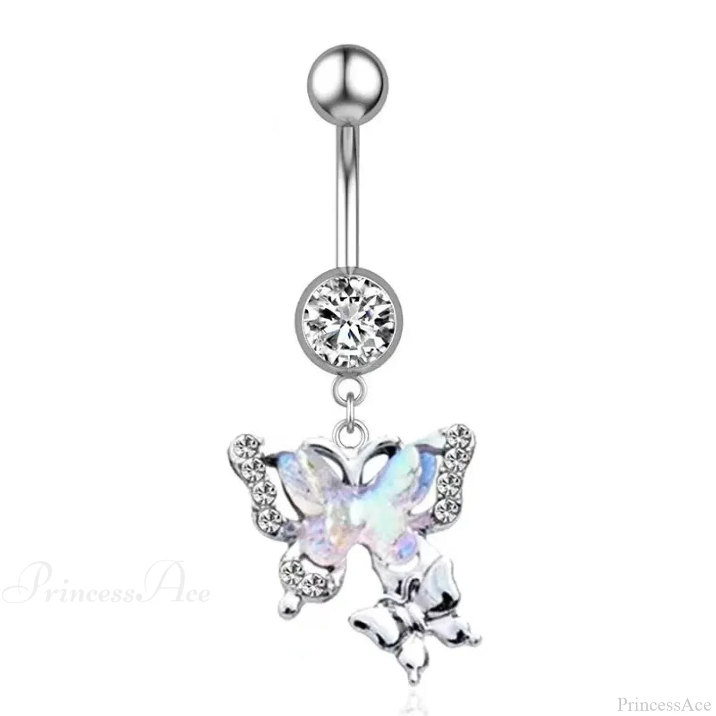 AB Butterfly Lunar Pink Gothic Belly Ring