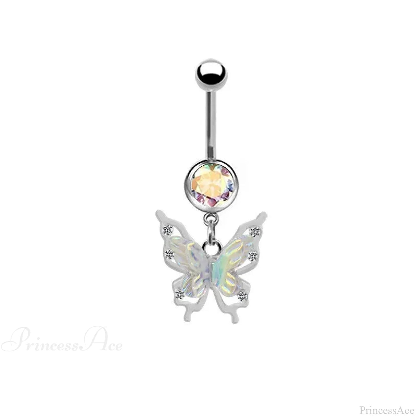 AB Butterfly Lunar Pink Gothic Belly Ring