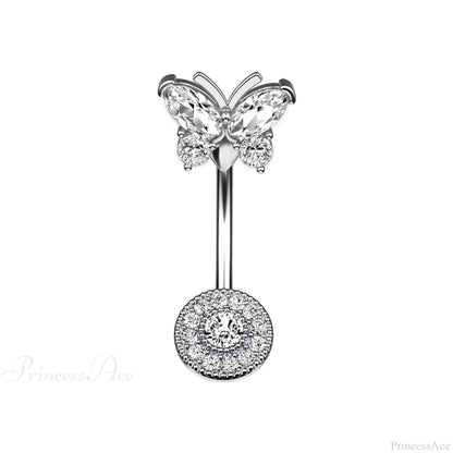 AB Butterfly Lunar Pink Gothic Belly Ring
